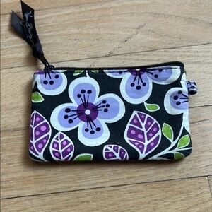 Vera Bradley Black and Purple Floral Cosmetic Case